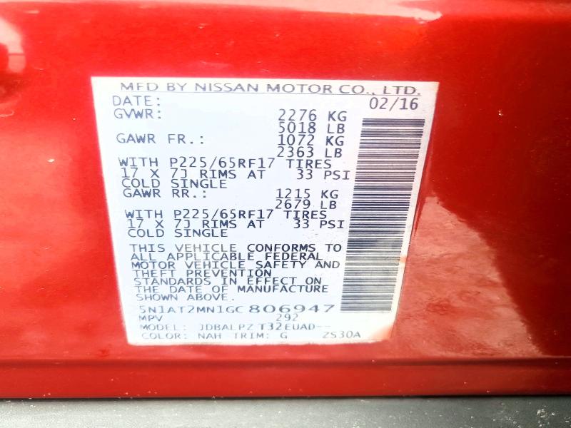 56435996 :رقم المزاد ، 5N1AT2MN1GC806947 vin ، 2016 Nissan Rogue مزاد بيع
