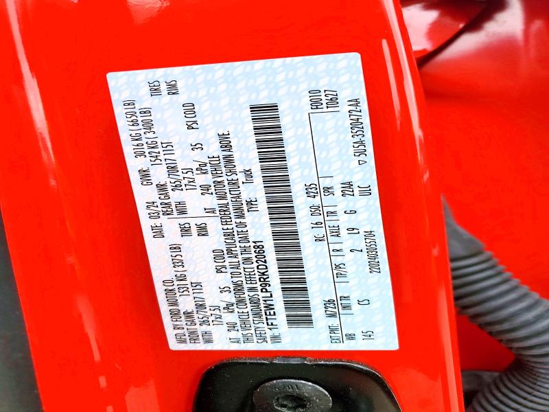 Продаж на аукціоні авто 2024 Ford F150, vin: 1FTEW1LP9RKD20681, номер лоту: 58308886