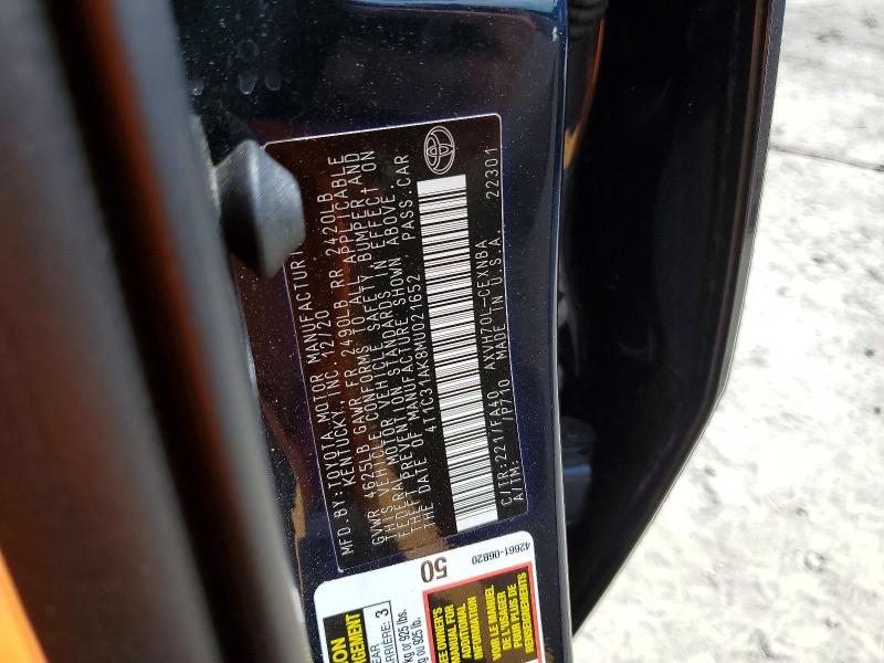 2021 Toyota Camry მანქანა იყიდება აუქციონზე, vin: 4T1C31AK8MU021652, აუქციონის ნომერი: 57262356