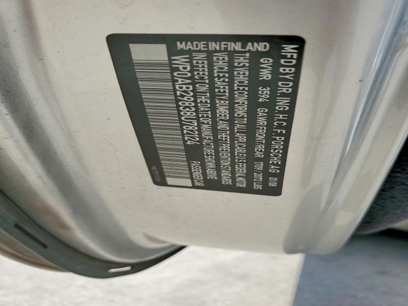 58885306 :رقم المزاد ، WP0AB29838U782124 vin ، 2008 Porsche Cayman مزاد بيع