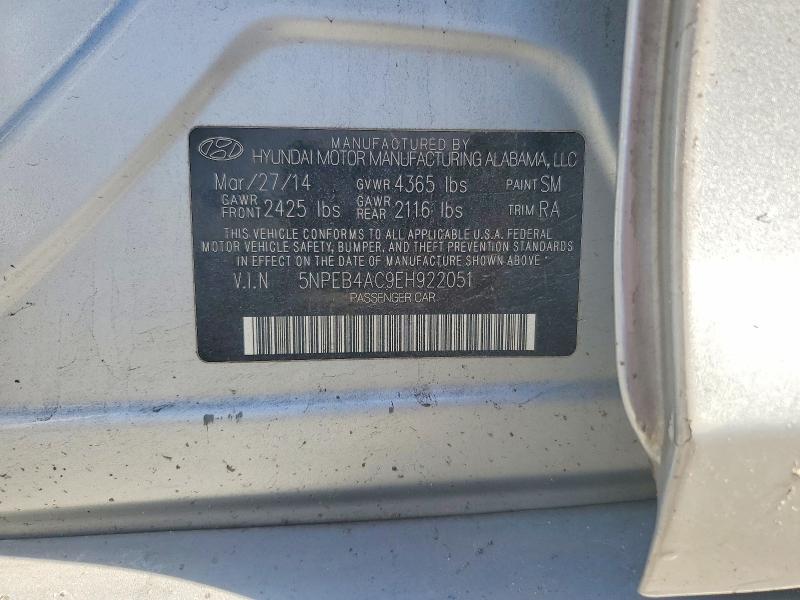 Aukcja sprzedaży 2014 Hyundai Sonata, vin: 5NPEB4AC9EH922051, numer aukcji: 56107226