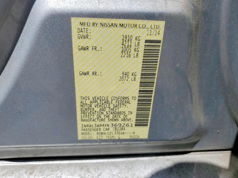 Aukcja sprzedaży 2015 Nissan Altima, vin: 1N4AL3AP4FN369261, numer aukcji: 56641806