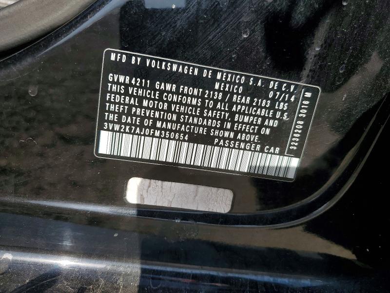 58617176 :رقم المزاد ، 3VW2K7AJ0FM350654 vin ، 2015 Volkswagen Jetta مزاد بيع