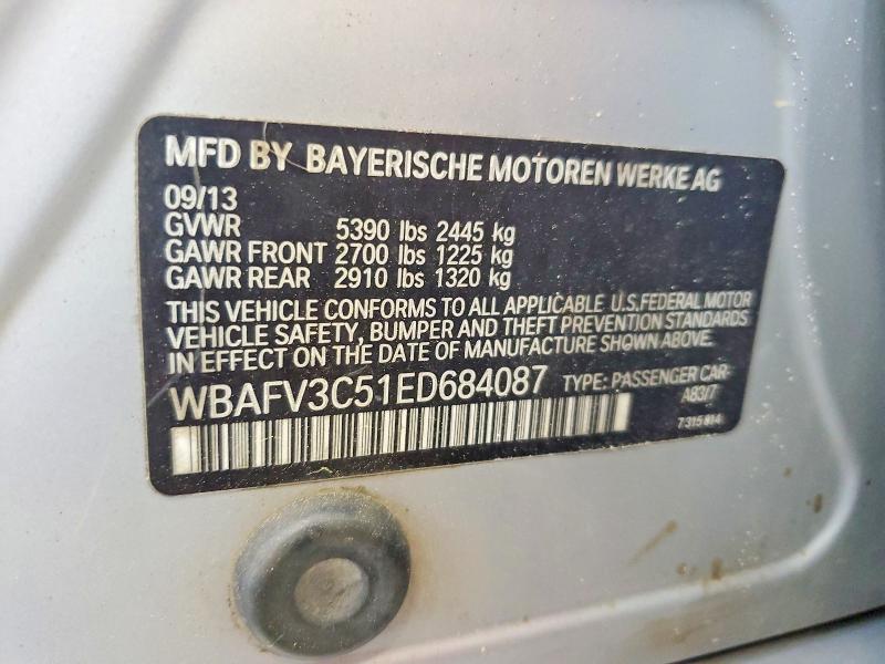 Aukcja sprzedaży 2014 Bmw 535, vin: WBAFV3C51ED684087, numer aukcji: 56850796