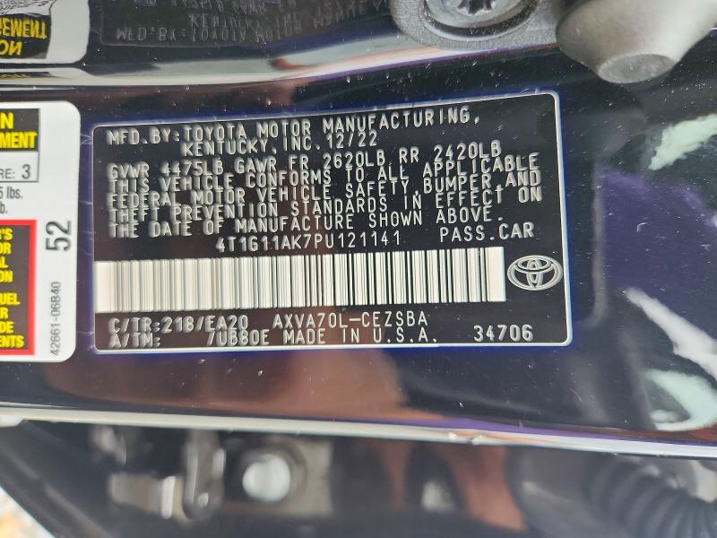 56402356 :رقم المزاد ، 4T1G11AK7PU121141 vin ، 2023 Toyota Camry مزاد بيع
