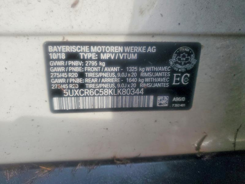 Продаж на аукціоні авто 2019 Bmw X5, vin: 5UXCR6C58KLK80344, номер лоту: 57132646