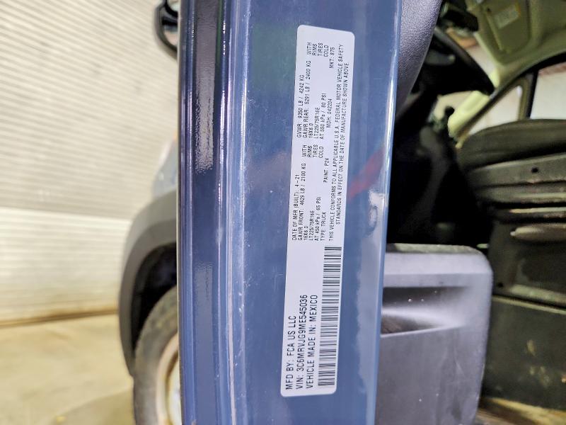 Продаж на аукціоні авто 2021 Ram Promaster 3500, vin: 3C6MRVJG9ME545036, номер лоту: 58386196