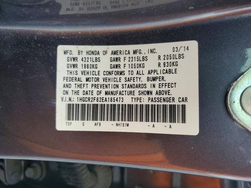 Продажа на аукционе авто 2014 Honda Accord, vin: 1HGCR2F82EA185473, номер лота: 55587656