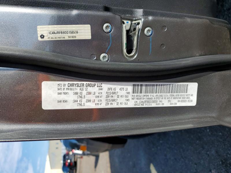 Aukcja sprzedaży 2013 Jeep Patriot, vin: 1C4NJRFB9DD158559, numer aukcji: 58595586
