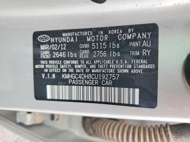 Aukcja sprzedaży 2012 Hyundai Genesis, vin: KMHGC4DH8CU192757, numer aukcji: 56353166