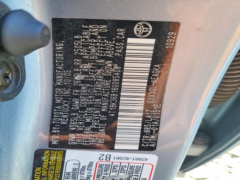 2006 Toyota Avalon მანქანა იყიდება აუქციონზე, vin: 4T1BK36B16U085408, აუქციონის ნომერი: 57947896