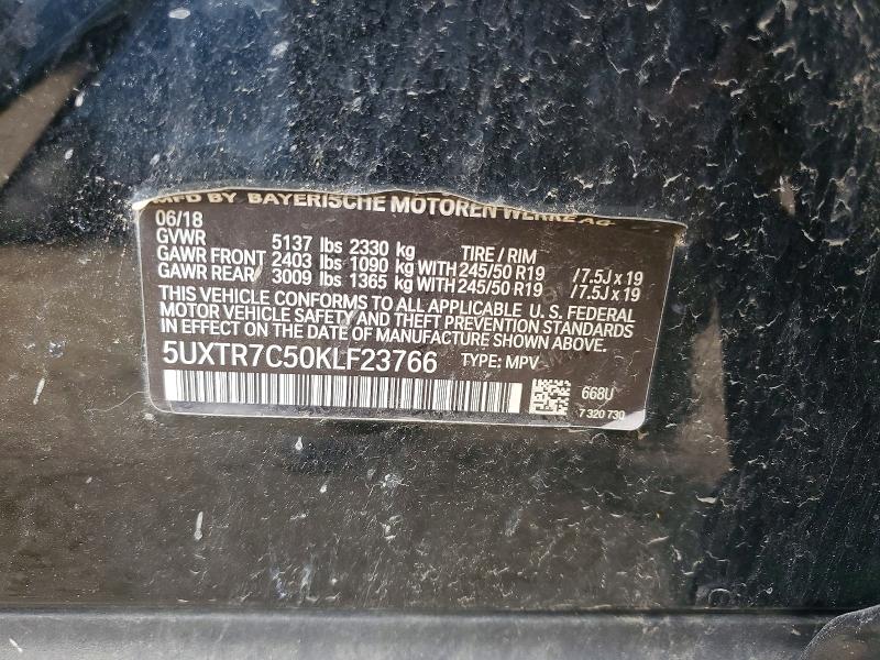 2019 Bmw X3 მანქანა იყიდება აუქციონზე, vin: 5UXTR7C50KLF23766, აუქციონის ნომერი: 58599116