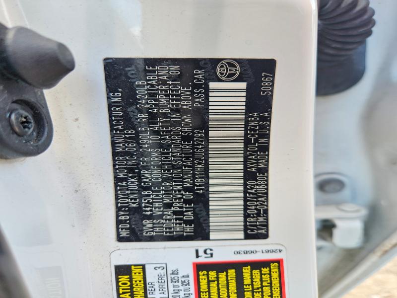 Aukcja sprzedaży 2018 Toyota Camry, vin: 4T1B11HK2JU642792, numer aukcji: 59253626