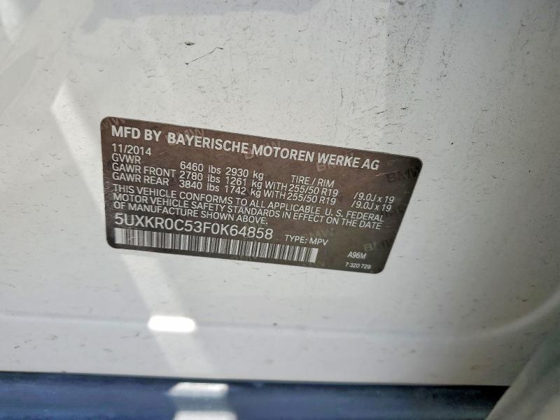 57228906 :رقم المزاد ، 5UXKR0C53F0K64858 vin ، 2015 Bmw X5 مزاد بيع