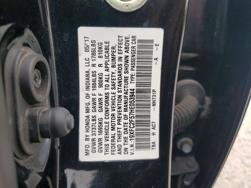 Aukcja sprzedaży 2017 Honda Civic, vin: 19XFC2F57HE053944, numer aukcji: 55031976