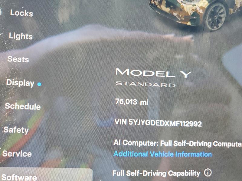 Aukcja sprzedaży 2021 Tesla Model Y, vin: 5YJYGDEDXMF112992, numer aukcji: 57689086