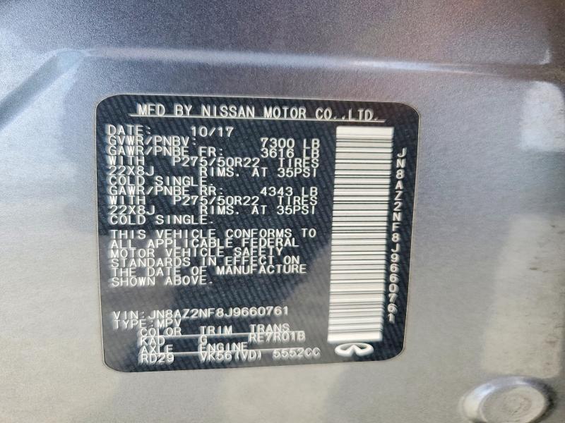 Aukcja sprzedaży 2018 Infiniti Qx80, vin: JN8AZ2NF8J9660761, numer aukcji: 54112976