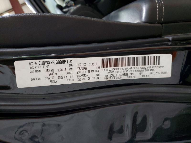 Aukcja sprzedaży 2012 Dodge Durango, vin: 1C4SDJET7CC205128, numer aukcji: 57783756