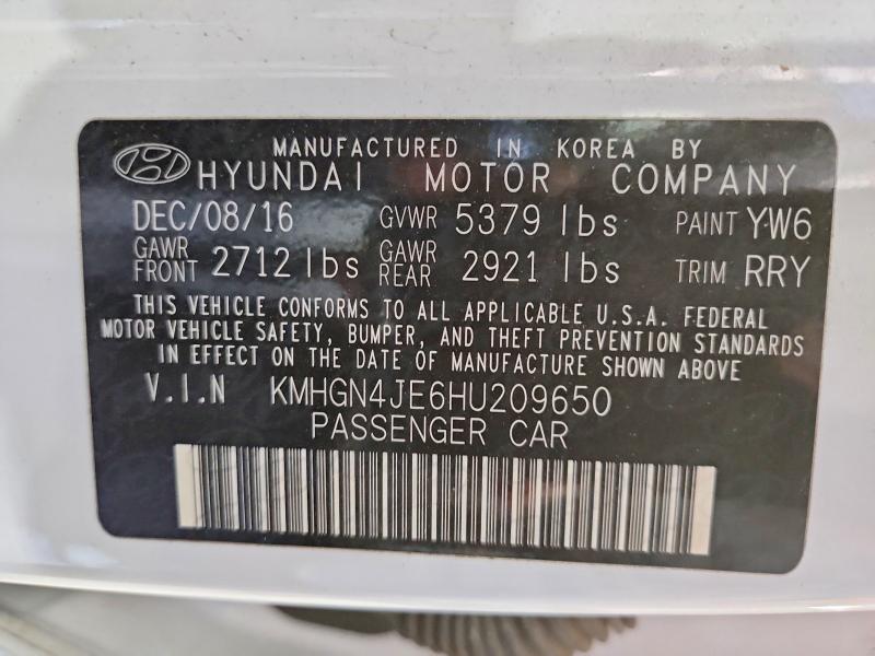 Продаж на аукціоні авто 2017 Genesis G80, vin: KMHGN4JE6HU209650, номер лоту: 55361756