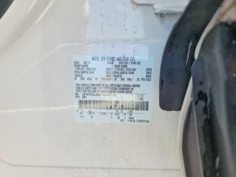 58956446 :رقم المزاد ، 2FMTK3J88FBB92736 vin ، 2015 Ford Edge مزاد بيع