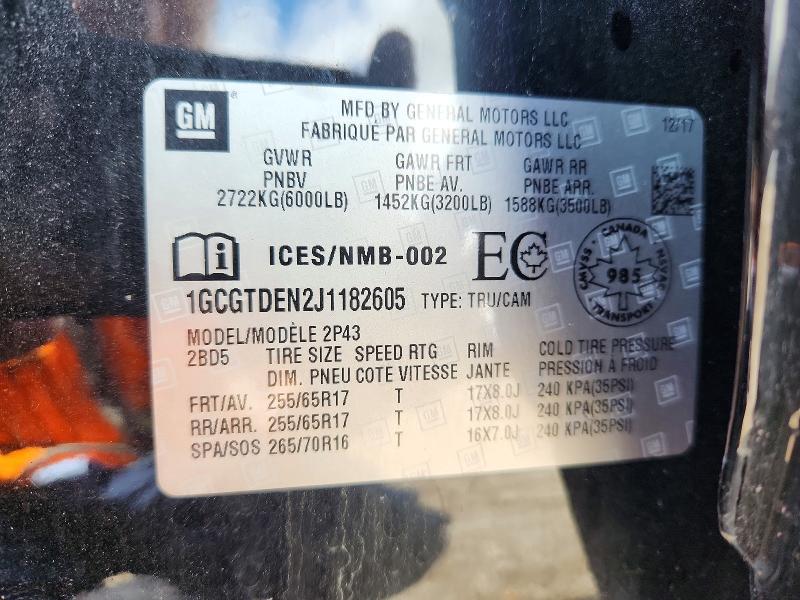 Продаж на аукціоні авто 2018 Chevrolet Colorado, vin: 1GCGTDEN2J1182605, номер лоту: 57393976