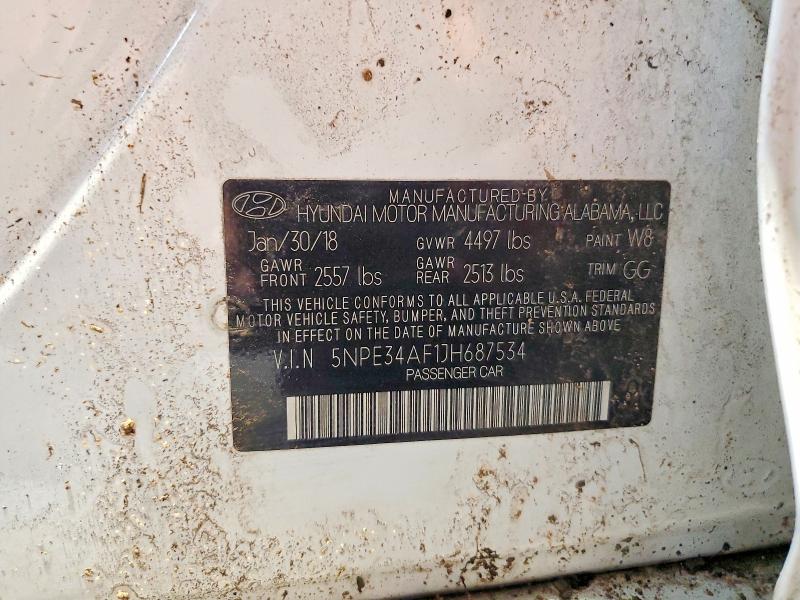 Aukcja sprzedaży 2018 Hyundai Sonata, vin: 5NPE34AF1JH687534, numer aukcji: 58370106