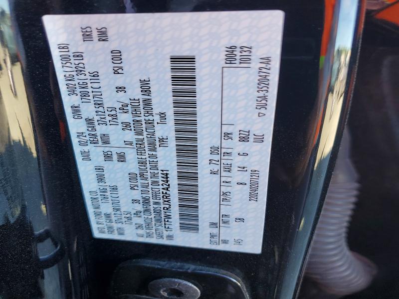 2024 Ford F150 მანქანა იყიდება აუქციონზე, vin: 1FTFW1RJXRFA24441, აუქციონის ნომერი: 56636376