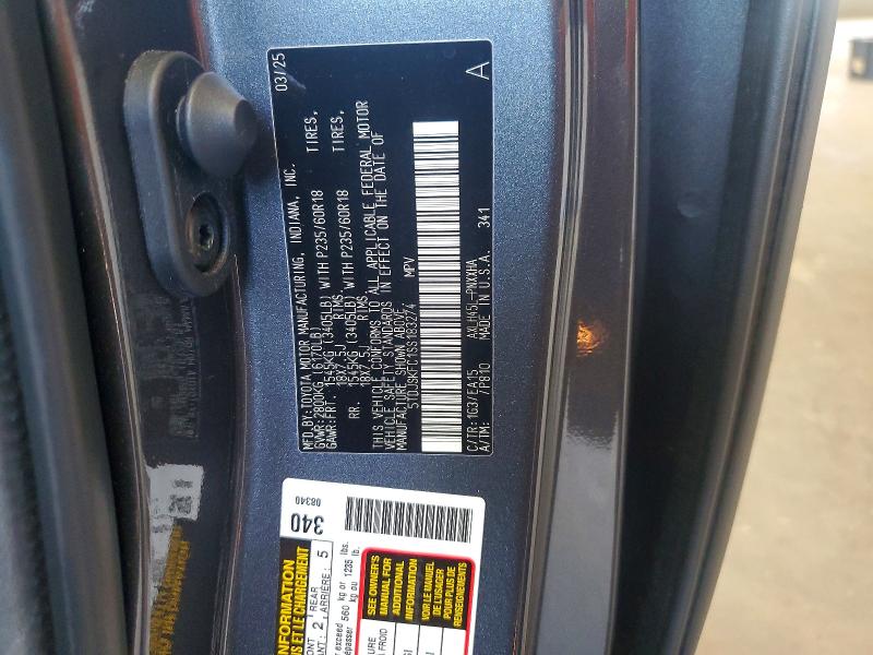 59272516 :رقم المزاد ، 5TDJSKFC1SS183274 vin ، 2025 Toyota Sienna مزاد بيع