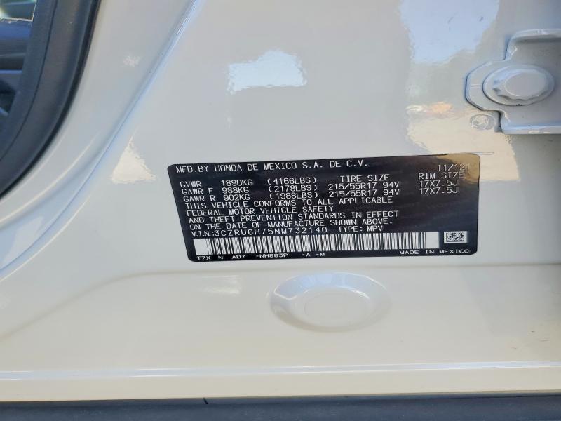 Aukcja sprzedaży 2022 Honda Hr-v, vin: 3CZRU6H75NM732140, numer aukcji: 58059826