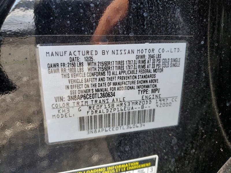 Aukcja sprzedaży 2026 Nissan Kicks, vin: 3N8AP6CE0TL360634, numer aukcji: 56541446