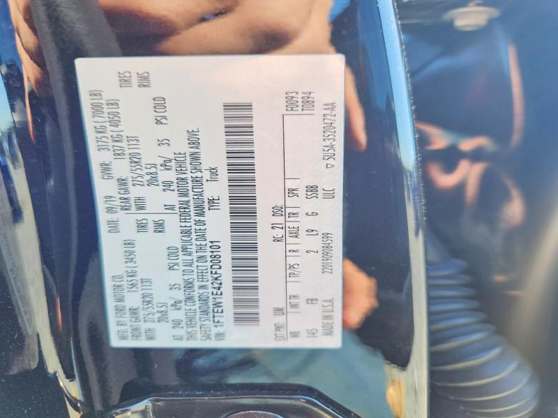 Продаж на аукціоні авто 2019 Ford F150, vin: 1FTEW1E42KFD08101, номер лоту: 55510786