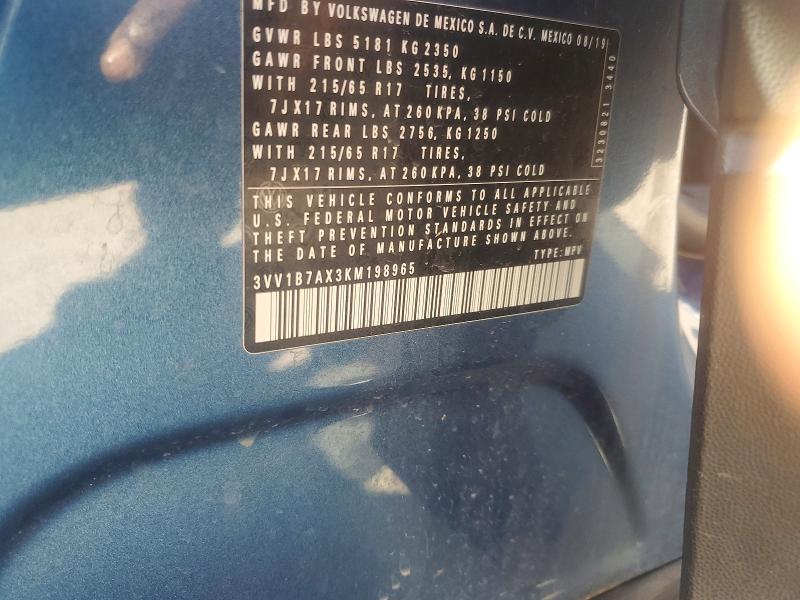 Продаж на аукціоні авто 2019 Volkswagen Tiguan, vin: 3VV1B7AX3KM198965, номер лоту: 57262626