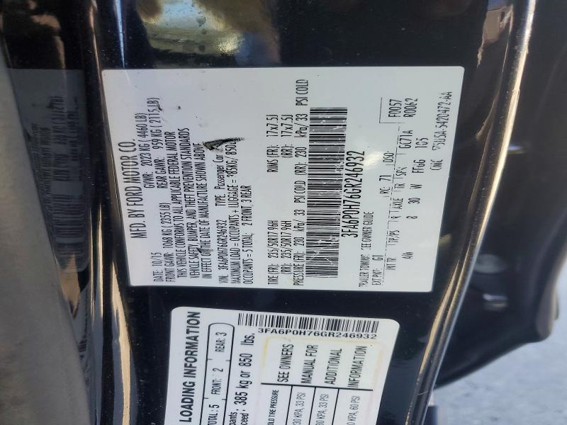 Продаж на аукціоні авто 2016 Ford Fusion, vin: 3FA6P0H76GR246932, номер лоту: 58138466
