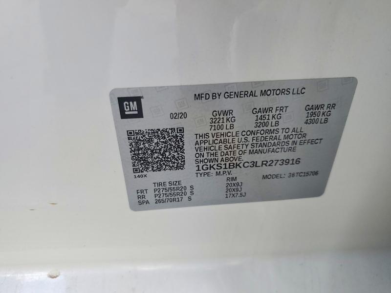 Продажа на аукционе авто 2020 Gmc Yukon, vin: 1GKS1BKC3LR273916, номер лота: 58032966