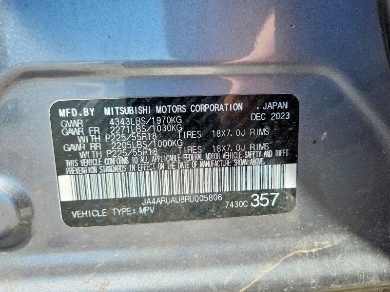 56890076 :رقم المزاد ، JA4ARUAU8RU005806 vin ، 2024 Mitsubishi Cordia مزاد بيع