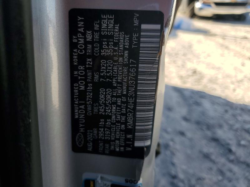2022 Hyundai Palisade მანქანა იყიდება აუქციონზე, vin: KM8R74HE3NU376617, აუქციონის ნომერი: 55475106