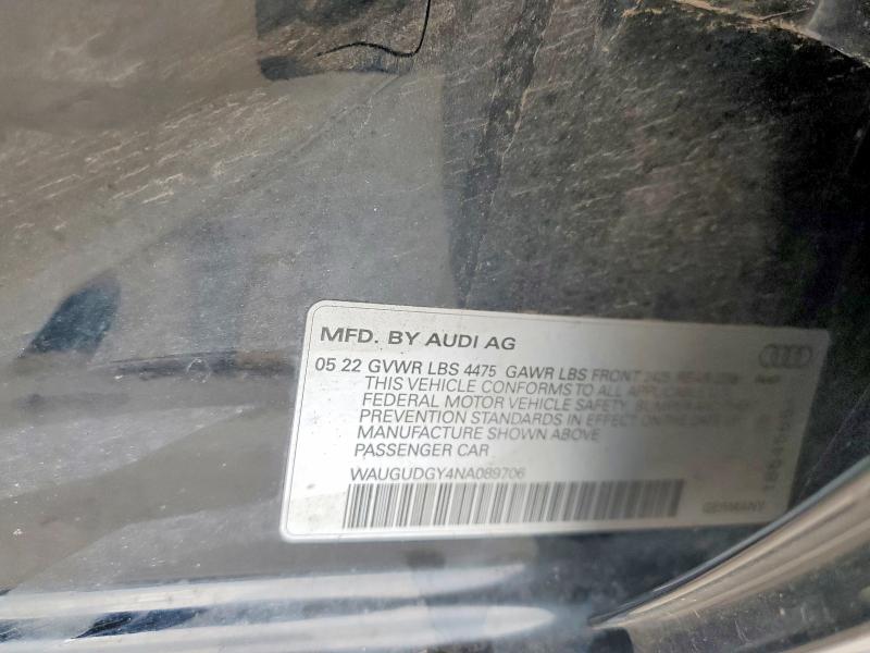 Aukcja sprzedaży 2022 Audi A3, vin: WAUGUDGY4NA089706, numer aukcji: 56184706