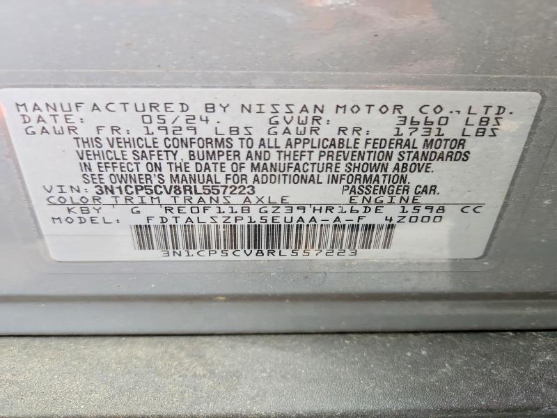 Продаж на аукціоні авто 2024 Nissan Kicks, vin: 3N1CP5CV8RL557223, номер лоту: 58647526