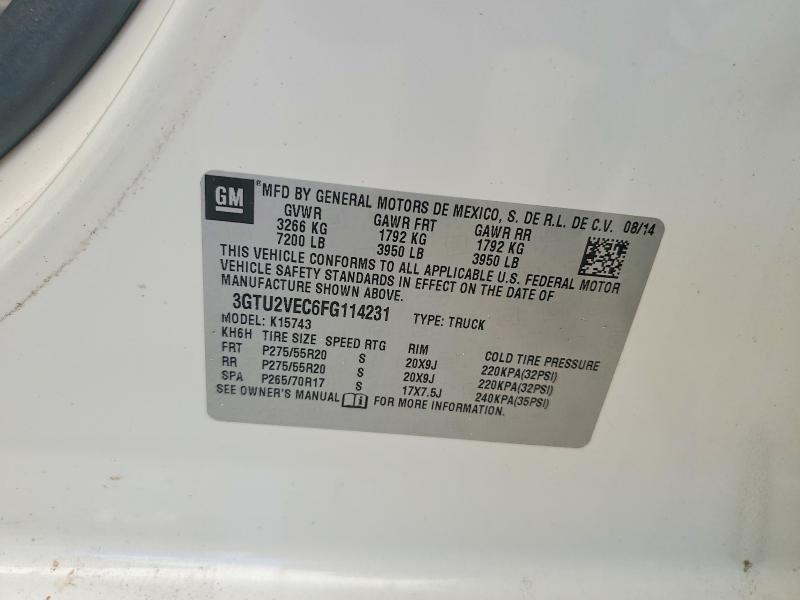 56431476 :رقم المزاد ، 3GTU2VEC6FG114231 vin ، 2015 Gmc Sierra مزاد بيع