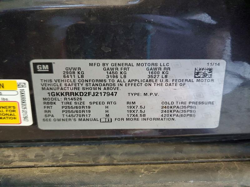 Продажа на аукционе авто 2015 Gmc Acadia, vin: 1GKKRRKD2FJ217947, номер лота: 59532916