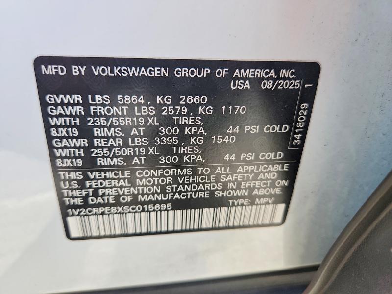 2025 Volkswagen Id.4 მანქანა იყიდება აუქციონზე, vin: 1V2CRPE8XSC015695, აუქციონის ნომერი: 56618656