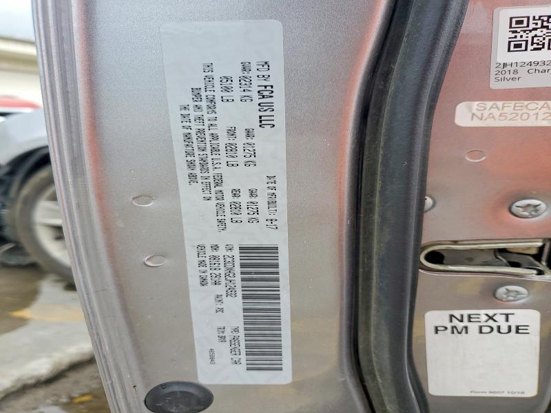 57445226 :رقم المزاد ، 2C3CDXHG2JH124932 vin ، 2018 Dodge Charger مزاد بيع