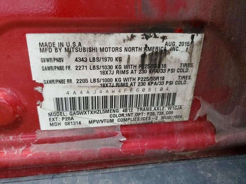 Продажа на аукционе авто 2015 Mitsubishi Rvr, vin: 4A4AJ4AW4FE608104, номер лота: 57301616