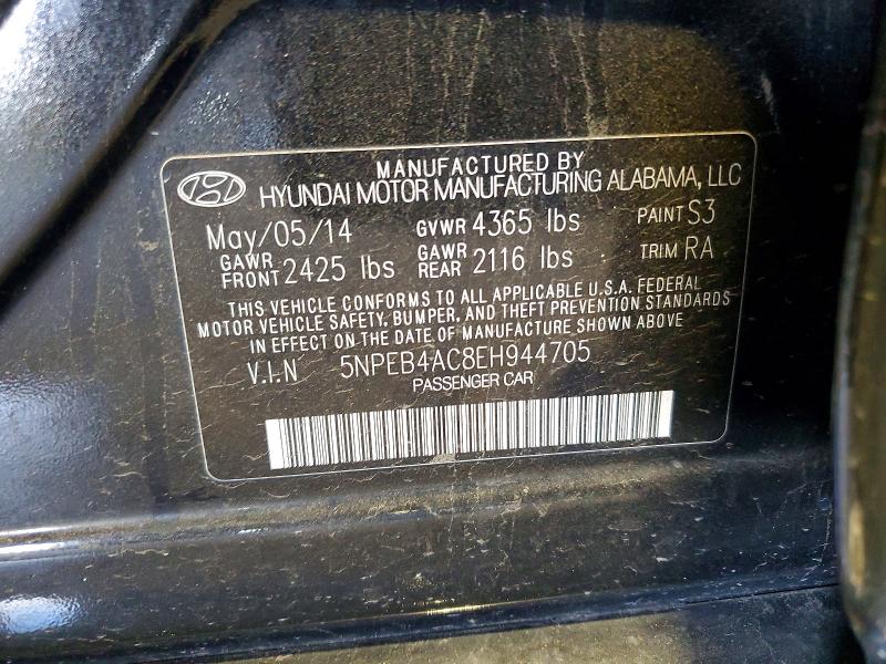 Продажа на аукционе авто 2014 Hyundai Sonata, vin: 5NPEB4AC8EH944705, номер лота: 58280536