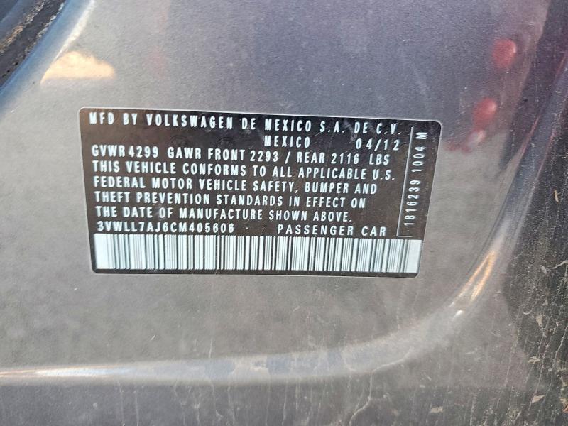 Aukcja sprzedaży 2012 Volkswagen Jetta, vin: 3VWLL7AJ6CM405606, numer aukcji: 57366096