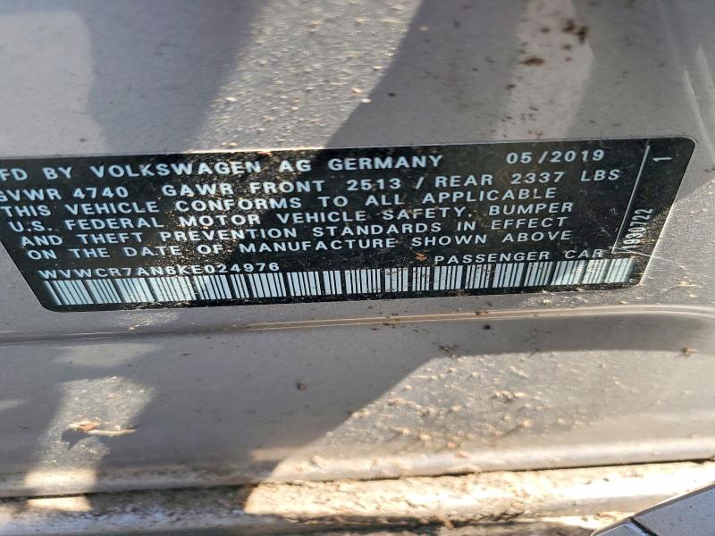 57380046 :رقم المزاد ، WVWCR7AN6KE024976 vin ، 2019 Volkswagen Arteon مزاد بيع