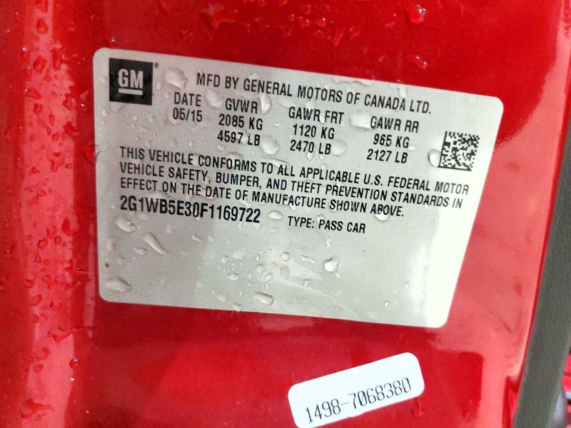Продажа на аукционе авто 2015 Chevrolet Impala Limited, vin: 2G1WB5E30F1169722, номер лота: 56500936