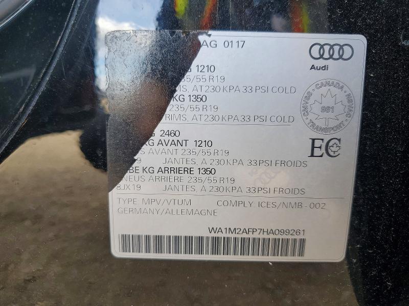 Aukcja sprzedaży 2017 Audi Q5, vin: WA1M2AFP7HA099261, numer aukcji: 58268996