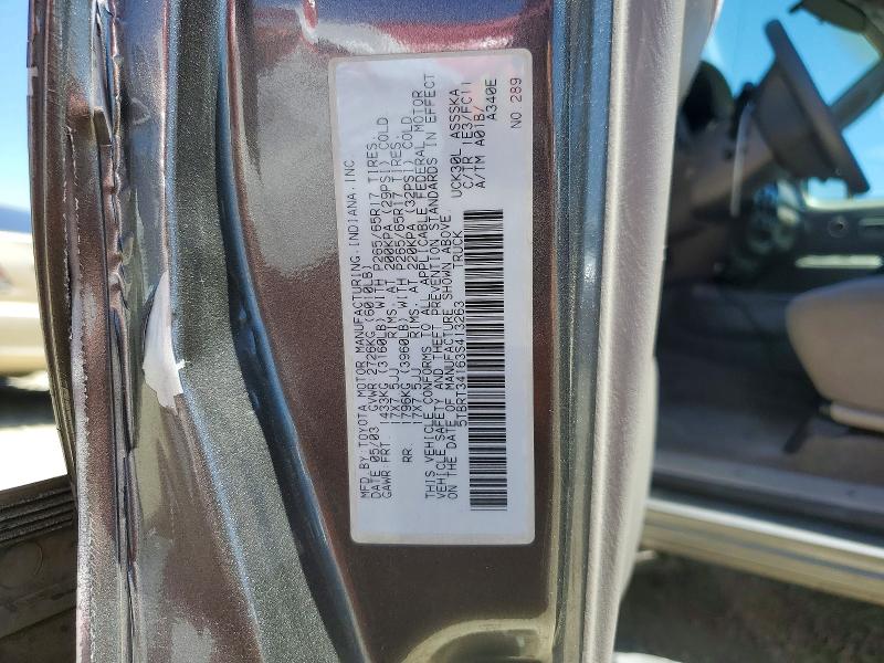 54987126 :رقم المزاد ، 5TBRT34163S413263 vin ، 2003 Toyota Tundra مزاد بيع