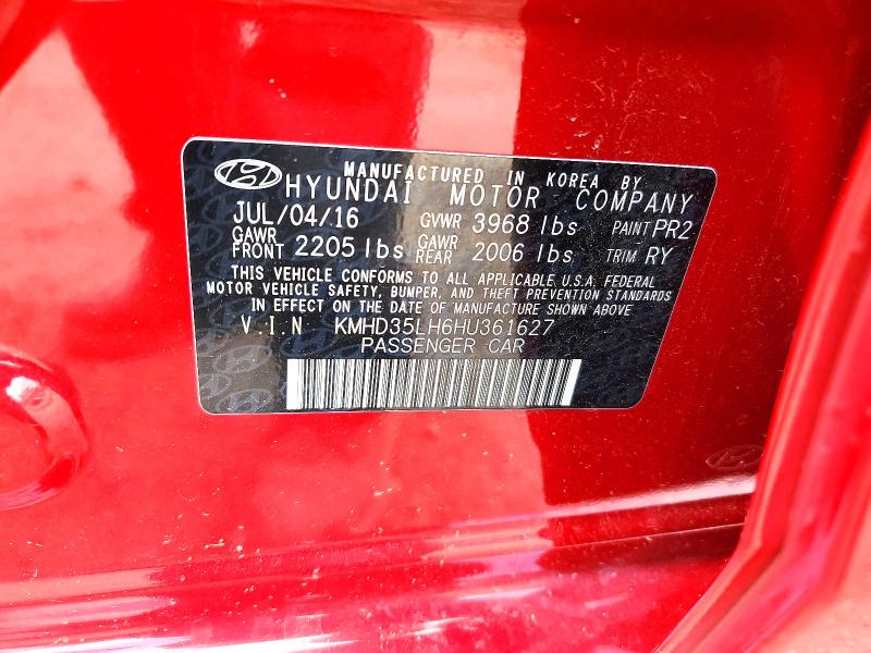 Aukcja sprzedaży 2017 Hyundai Elantra Gt, vin: KMHD35LH6HU361627, numer aukcji: 57053516